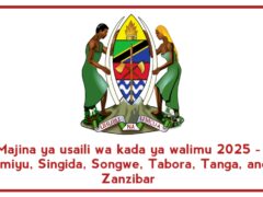 Majina ya usaili wa kada ya walimu 2025 –Simiyu, Singida, Songwe, Tabora, Tanga, and Zanzibar