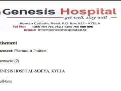 Job vacancies at Genesis Hospital