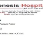 Job vacancies at Genesis Hospital, January 2025