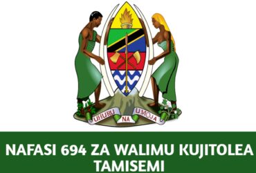 Nafasi 694 za walimu Kujitolea TAMISEMI