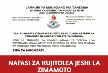 Volunteers opportunity at JESHI LA ZIMAMOTO NA UOKOJI