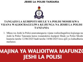 Majina ya waliochaguliwa Jeshi la polisi