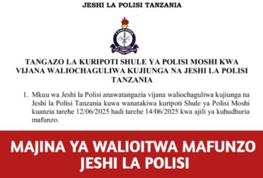 Majina ya waliochaguliwa Jeshi la polisi