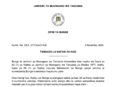 Parliament of Tanzania 28 New Job Vacancies – November 2025