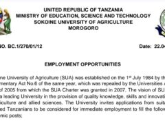 Job vacancies at SUA, April 2026